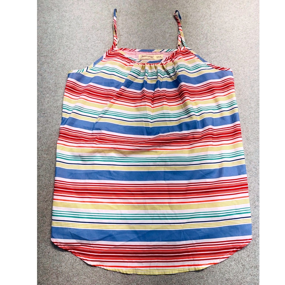 Faded Glory Womens Medium Rainbow Stripe Tank Top Sleeveless Cami Boho Summer